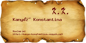 Kanyó Konstantina névjegykártya